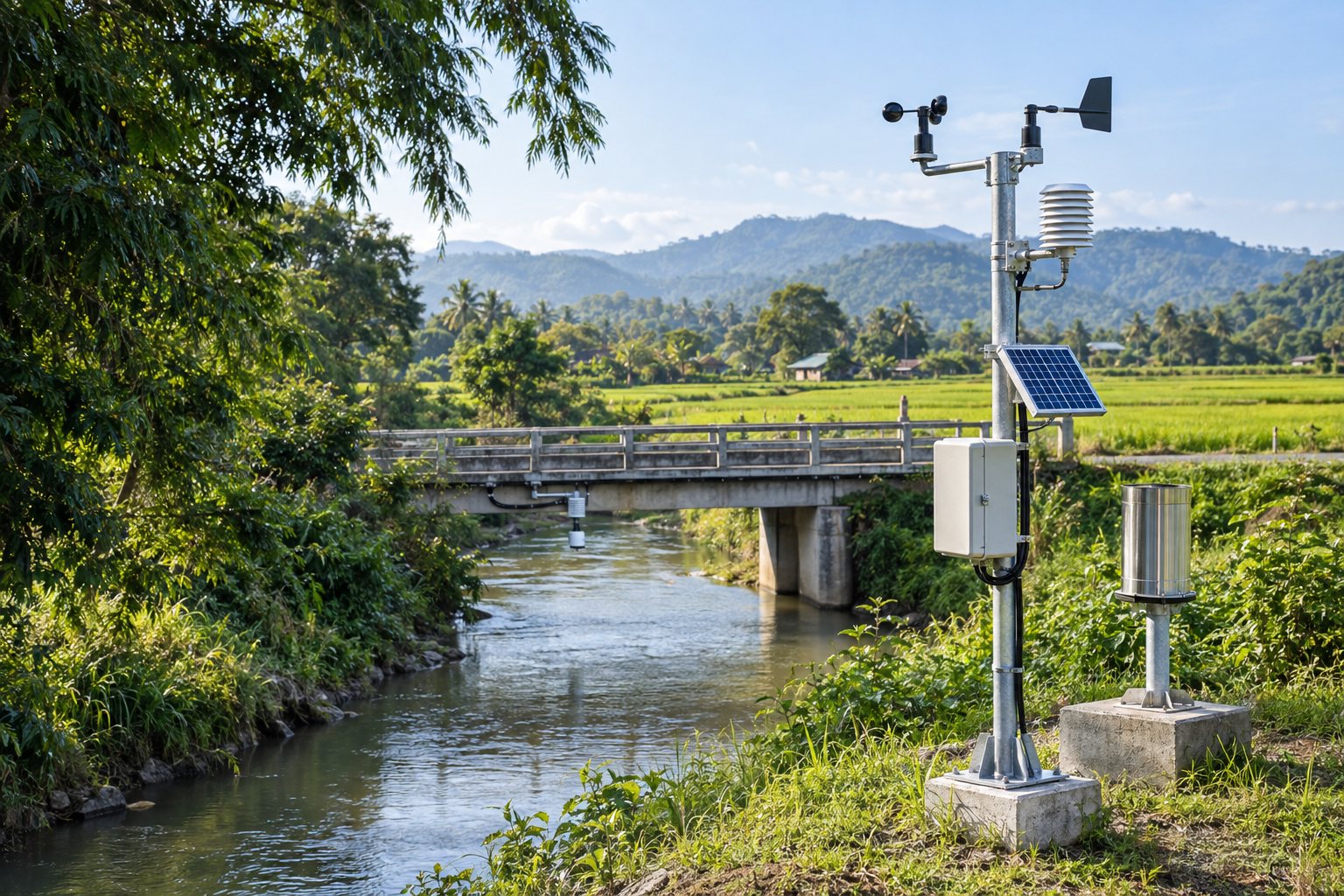 ภาพประกอบสถานีตรวจวัด สร้างด้วย AI